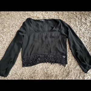 Sheer crop top with beautiful lace detail